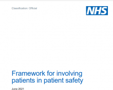 Framework for involving patients in patient safety